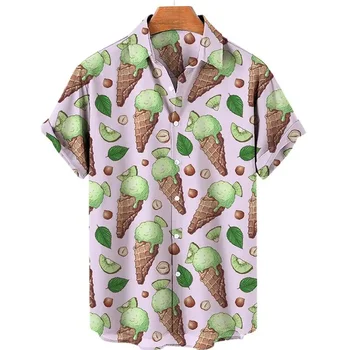Мъжка Лятна Реколта Мода Y2k Hawaii С Къс Ръкав Camisa Ежедневни Луксозно Облекло Harajuku Pattern Ретро Социална Официална Риза