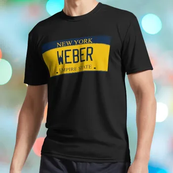Мъжка Черна тениска с логото на Weber Grill Vanit на поръчка в Ню Йорк, Размерът на САЩ от S до 5XL