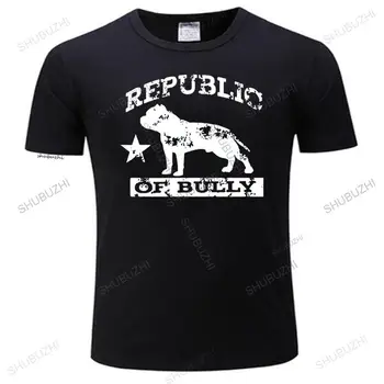 Мъжки Дизайнерски Маркова Новост, Памучен Мъжка тениска с принтом Republic of Гепи, Мъжки Готини тениски Pit Bull, модна тениска