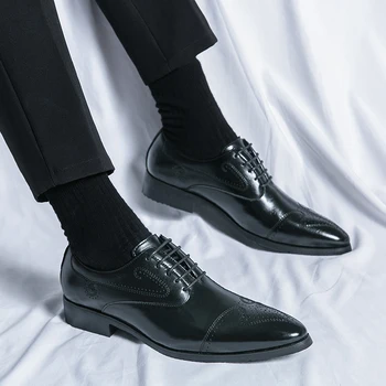 Мъжки луксозен Бизнес обувки с перфорации тип 