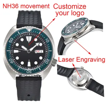 Мъжки часовник 42,5 мм Montre Homme с индивидуално лого Japan NH36 Механизъм син сапфир корпус от неръждаема стомана Автоматично водоустойчиви часовници