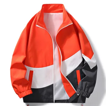 Мъжко яке с висока яка, пролетно-есенна мода контрастная яке, ежедневното свободно палто за двойки, ветрозащитная връхни облекла за бягане, hoody