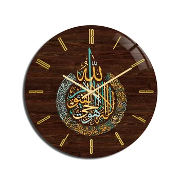 Мюсюлманските часовници за всекидневна Eid на стената, акрилни реколта денонощно, декорация за дома спални, лесно за четене часовник