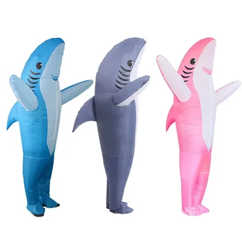Надуваем костюм Акули Подпори за партита за Възрастни Надувают на Карнавалните костюми възрастни Акули Надуваеми Играчки Носят Езда на животни