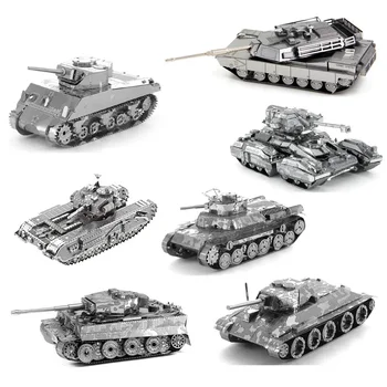 Направи си сам 3D метален пъзел от метални сплави Събери военна модел танкове Тигър Танкове Скорпион сс на оон Пъзели за деца, Играчки за възрастни