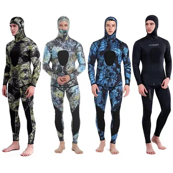 Нов камуфляжный костюм за лов на риба, с дебелина 3 мм от хлоропренового каучук с прерязано за гмуркане, мъжки костюм за студен и топъл свободното гмуркане и сърф
