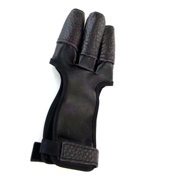 Нова защитна ръкавица за стрелба с лък, телешка кожа и полиуретан с 3 пръста, защитни ръкавици за стрелба от изогнутого сложно лук, ловен защитен инструмент