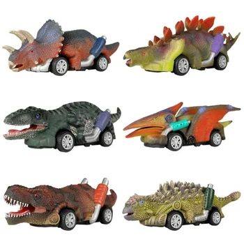 Нова играчка-динозавър, дърпане назад за пишеща машина, реалистични пишеща машина-динозаври, Мини-Чудовище-писта с големи гуми, малки играчки-динозавър за деца, подарък за рожден ден