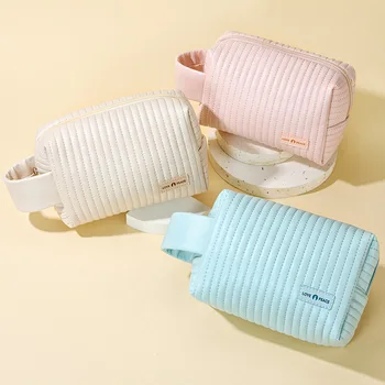 Нова Осмоъгълна косметичка за торта, Квадратна чанта за съхранение на тоалетни принадлежности цвят карамел
