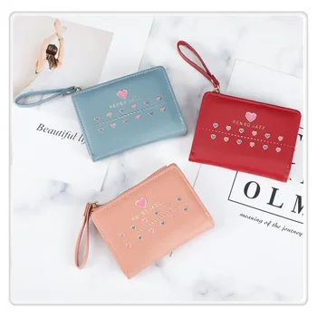 Нова тенденция Instagram Япония и Южна Корея, модерна чанта за карти на страничния цип, дамски къс ръчна чанта, малка дамска чанта