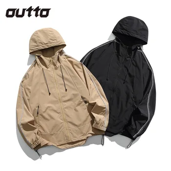 Новата есенна светоотражающая яке за катерене, мъжки Ветрозащитная Дишаща яке с качулка, Външни непромокаеми якета за туризъм, къмпинг, риболов