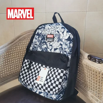 Новата марка trend раница на Marvel с фигура на герой на шахматна дъска, Голяма чанта за съхранение на студентски канцеларски материали на Едро