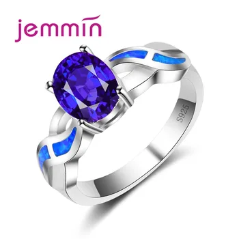 Нови пръстен със сапфир за жени, бижута сватба и за годеж, бижутериен аксесоар, прекрасно пръстен от сребро 925 Проба за Свети Валентин