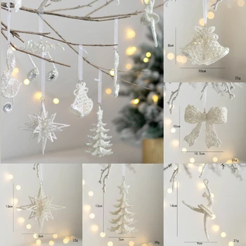 Окачване на Коледното дървото, блестящи Малко Коледна украса, пентаграм за момиче-Ангел, за украса на Коледната елха, Коледен декор