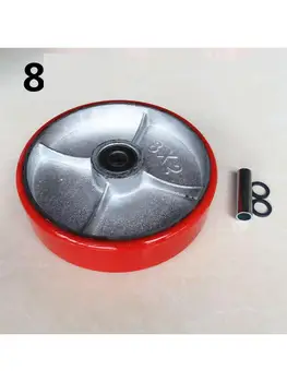 Опаковка 1 бр. на 8-инчов полиуретан, валяк Тежка одноколесная платформа от полиуретан с червен железен сърцевина