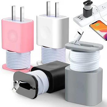Органайзер за кабели за предаване на данни, устройството за навиване, зарядно кабел, силикон зарядно устройство, защитен калъф за Apple iPhone iOS, устойчив на удари адаптер, протектор