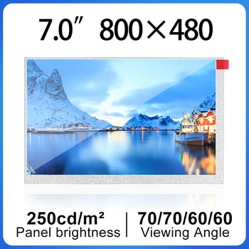 Оригинален интерфейс Innolux LW700AT9010 TTL Резолюция 800x480 40 контакти 7-инчов сензорен LCD-дисплей 250 Нита LCM Модул 400: 1