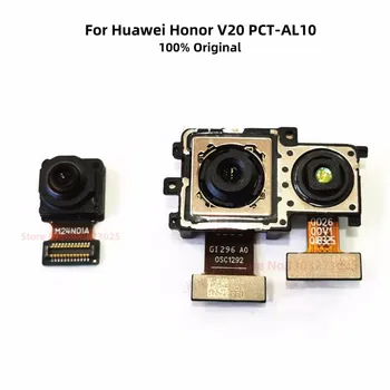 Оригиналната задната част на основната камера за Huawei Honor V20 PCT-AL10 Подмяна на модула на предната камера за задно виждане гъвкав конектор кабел за HonorV20