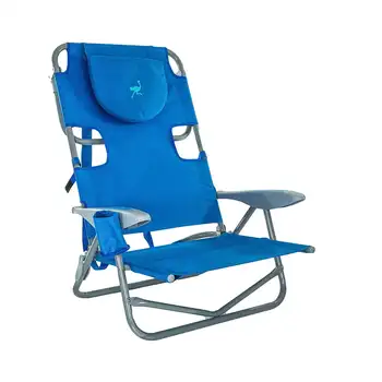 Открит салон на гърба, на 5-цифрен спускащите се плажен шезлонг, сини столове