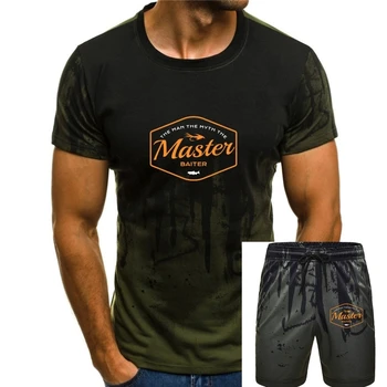 Памучен тениска Master Baiter с забавен принтом за риболов, мъжки потници и тениски, коледно облекло, естетически празнични най-новите тениски