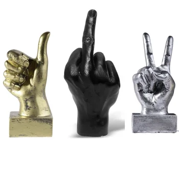 Персонални Статуя на среден пръст на Фигурки от скандинавски смола Занаятчийски Скулптура Декоративна Украса домашен офис Интериор дневна
