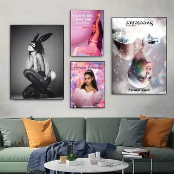 Плакат на певицата Арианы Grande Козметична картина върху платно Декора на стените на стаята с Плакати за стени