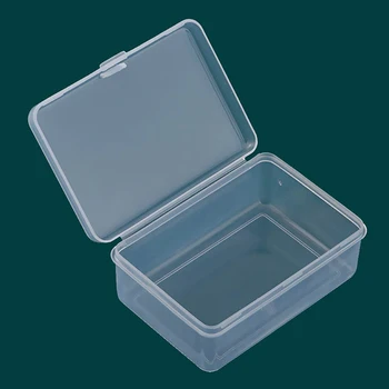 Пластмасова прозрачна кутия за съхранение, Квадратен калъф за дреболии, Опаковки, кутии за Бижута, мъниста, контейнер за дребни неща, Органайзер