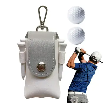 Поясная чанта за топки за голф с 2 топки, поясная чанта за съхранение на топки за голф и аксесоари, практичен и преносим калъф с клипс-на една кука
