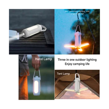 Преносим походный фенер USB, Сгъваема туристическа лампа с гладка затъмняване, led лампа за разходки, риболов, аварийно осветление A