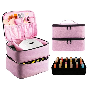 Преносима двупластова чанта за носене на етерични масла - удобно решение за съхранение на лака за нокти, парфюм, червило и пътуване