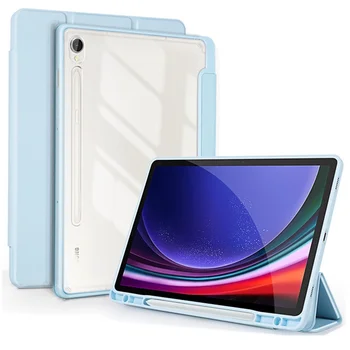 Прозрачен Калъф за Таблет Samsung Galaxy Tab S9 SM Plus X710 X716B X718U 11X810X816B X818U 12,4 Трикуспидалната Калъф С Притежател на Молив