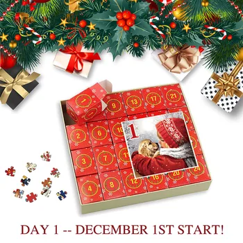 Пъзел-календар с изненада за 24 окото на Коледа За деца и възрастни, подходящи кутии с изненади за деца