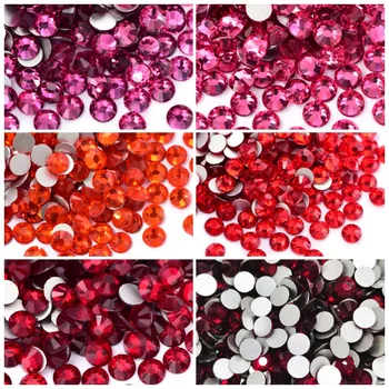 Размер ss3-ss30 всички серии red стъклени кристали без топла фиксация, кристали за шиене и плат, декорации за нокти