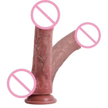 Реалистичен вибратор с вендузата, реалистични кръвоносните съдове и кожата, реалистични секс-играчки за оргазъм точка G на пениса за жени