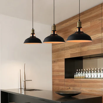 Реколта висящи осветителни тела Промишлена лампа E27 LED Окачен лампа за кухнята на ресторанта в скандинавски стил, лампа за дневна в стил loft, домашен декор