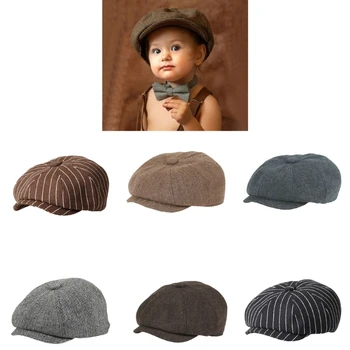 Реколта детска шапка, стилна шапка разносчика вестници, удобна за децата