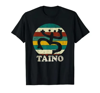 Реколта Подарък Тениска Sunset Taino Tribal Coqui Symbol от 100% памук Кръгло деколте, Лятна Ежедневната Мъжка Тениска С Къс ръкав, Размер S-3XL