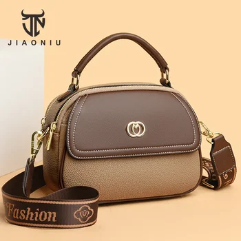 Реколта чанта през рамо от мека кожа, луксозни дамски чанти, дамски чанта, нова дизайнерска мода малка чанта през рамо и портмонета Sac
