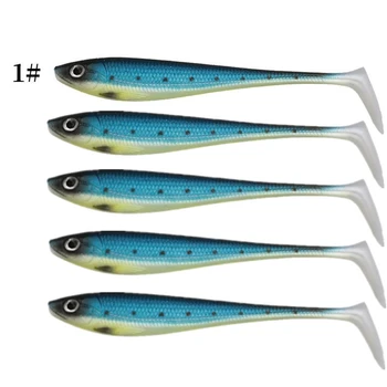 Риболовни Примамки T-Fish tail Мека Стръв За Риболов на Костур Многоцветни Риболовни Принадлежности Luya Баит 4 Цвята 3d Рибешки Очи Риболовни Стоки