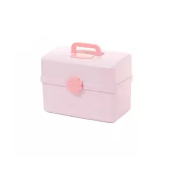 Розова кутия за съхранение на бебешки аксесоари за коса с гумена лента, многопластова кутия за съхранение на аксесоари за коса (платен)