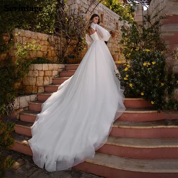Сватбена рокля на принцеса 2023 С аппликацией, Сватбената рокля Renda, Кожена линия, Елегантна Соборная машина за Булки в цялата страна