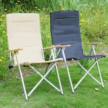 Сгъваем стол за пикник с висока облегалка от алуминиева сплав с регулируема облегалка и четири степени