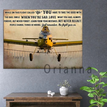 Селскостопански самолет, пыльник, пилот, един фермер, който се занимава със селско стопанство По време на полет, плакат на 