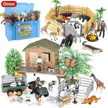 Серия игрални комплекти Oenux Simulation Animals Конче-Кайро Ферма Дива природа е Куче, Пиле Зоопарк Модел Фигурка Училищна Проектния Играчка, Подарък за дете