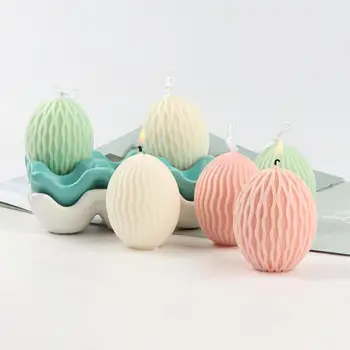Силиконова форма за свещи във формата на яйца, богат на функции форма за сапун в 3D стил-яйца, Трайни Декоративни форми с овална форма за домашен декоративен инструмент