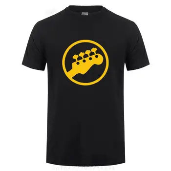 Символ на китара Бас Headstock Китарист, играчът, музиканти, Музикални рок тениска, памучен тениска, забавен подарък за рожден ден за мъж, с кръгло деколте