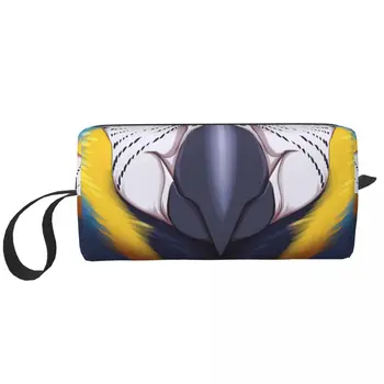 Сини и златни чанти за грим с клюн на папагал Ара, мъжки косметичка, модерен водоустойчив калъф за съхранение в чантата си