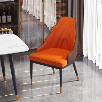 Скандинавските Модерни трапезни столове, удобни Ергономични Луксозни кресла за почивка в спалнята, черни метални крачета, мебели за дома Salon Cadeira