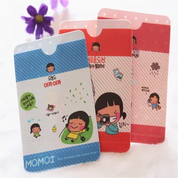 Случаен цвят Модерен Корейски карикатура Комплекти автобусни карти Сладко Cartoon Girl Два слота за карти Набор от банкови карти 40 Комплекти карти
