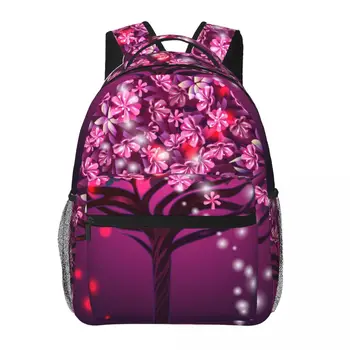 Случайни нов лесен женски раница за тийнейджъри, пътна чанта през рамо Magical Cherry Tree
